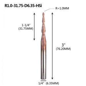 Kuželová kulová rádiusová stopka 1/4 \