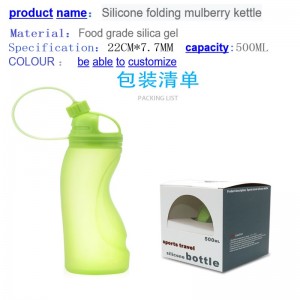 Přenosné kreativní silikagel vodní pohár jídlo třídy skládací venkovní sportovní osobnosti láhev s vodou běží fitness přenosný sportovní pohár s vodou