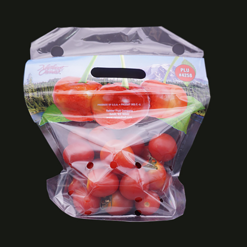 Ekologicky šetrný plastový zeleninový obal na zip se vzduchovými otvory