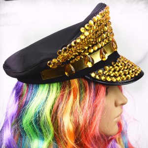 Brazilský karneval Ruční vrtací čepice Žlutá akrylová vrtačka Klobouky Lyjenny Festival Hat Lyjenny na zakázku velkoobchod