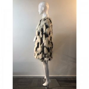 LADIES 'ZEBRA PRINT FUR COAT RLWF0003