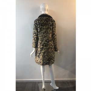 LADIES 'LEOPARD PRINT FUR COAT RLWF0028
