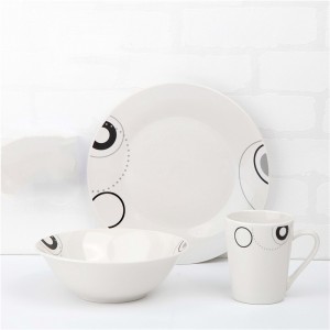 keramický stolní nádobí-12 kusů porcelánové večeře sada s řezané obtisk