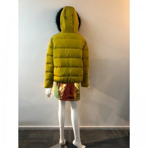 LADIES 'YELLOW HOODED COAT RLWPC0026