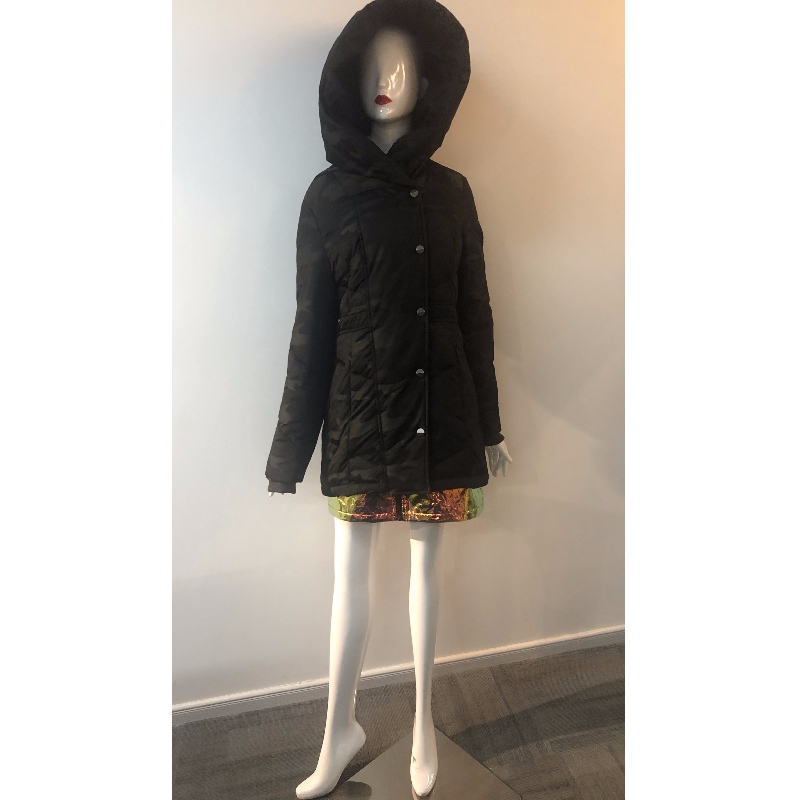 LADIES 'BLACK HOODED COAT RLWPC0036