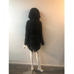 LADIES 'BLACK HOODED COAT RLWPC0036