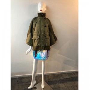 LADIES 'BAT SLEEVE COAT V KHAKI RLWPC0043