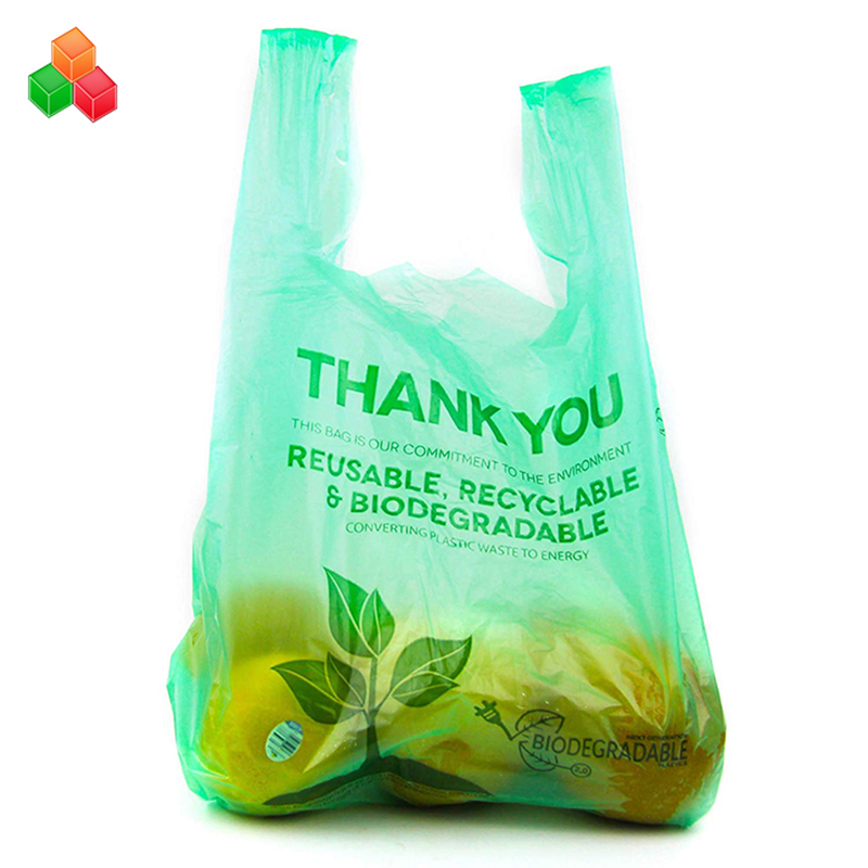 Propagace na zakázku logo barevné netoxické 100% kompostovatelné biologicky rozložitelné pe ​​+ d2w plastové odpadky odpadky nákupní taška role