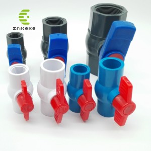 Vysokotlaký kulový kohout z PVC (rovný konec, proplachovací konec, konec závitu)