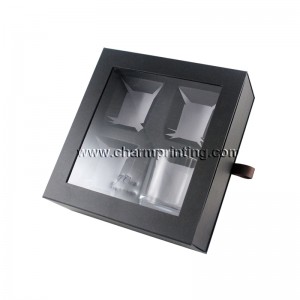 Vlastní bílá barva obdélník dárková krabička s plastovým oknem