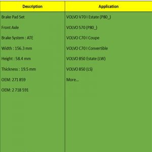 Brzdové destičky (OE: 271 859, OE: 2 718 591)