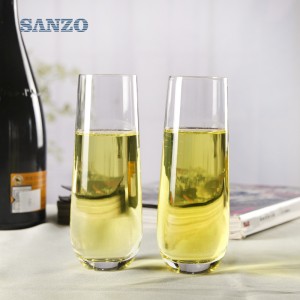 SANZO Black Stem Champagne Flute Custom Clear Clear Champagne Flutes Plastic Champagne