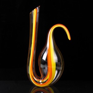 Sanzo nové produkty ručně foukané karafy z červeného křišťálového červeného vína karafy s kulatým sklem na dárky