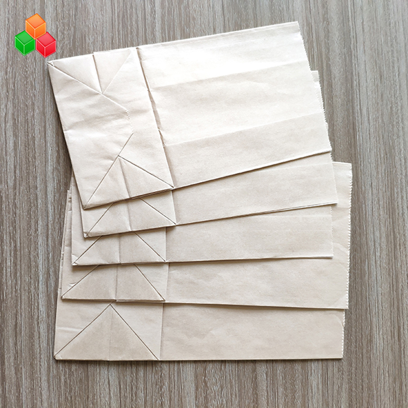 Hot prodej OEM vlastní velikosti tisku recyklovaný ekologicky šetrný hnědý sulfátový papír nákupní taška pro přestávku snack řemesla dárkové balení