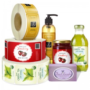 Štítek s nálepkou na zakázku, Samolepící papírový štítek s nálepkou