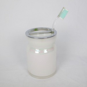 Světlé lesklé sklo koupelna sada