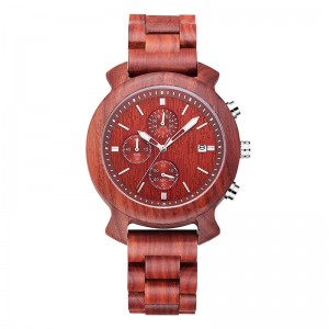 Elegantní stylová cestovní ruka pánská černý sandál kožený řemínek vlastní dřevo hodinky kapela