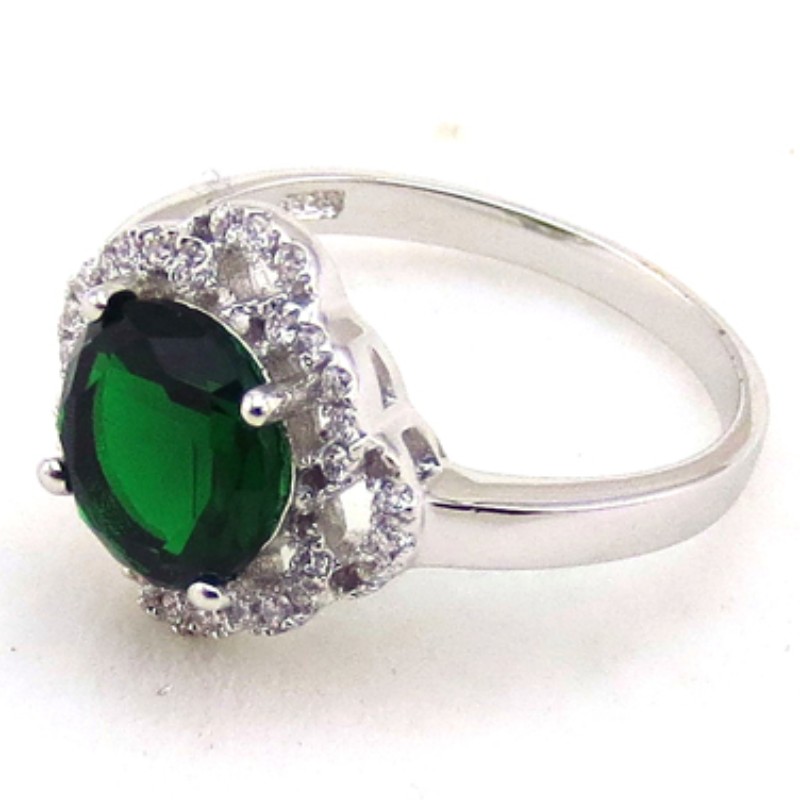 Dámské zásnubní prsteny kubické zirkonové prsteny syntetické smaragdové prsteny