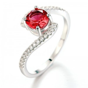 Zásnubní prsteny pro ženy ametyst krychlové zirkonové prsteny rubínové prsteny slibné prsteny