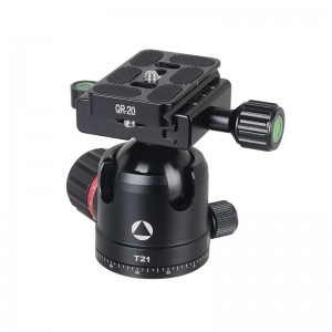 Kingjoy Nejprodávanější nízko úhel střelby Spona 4 sekcí Hliníkový stativ s kulovou hlavou s nízkou gravitací