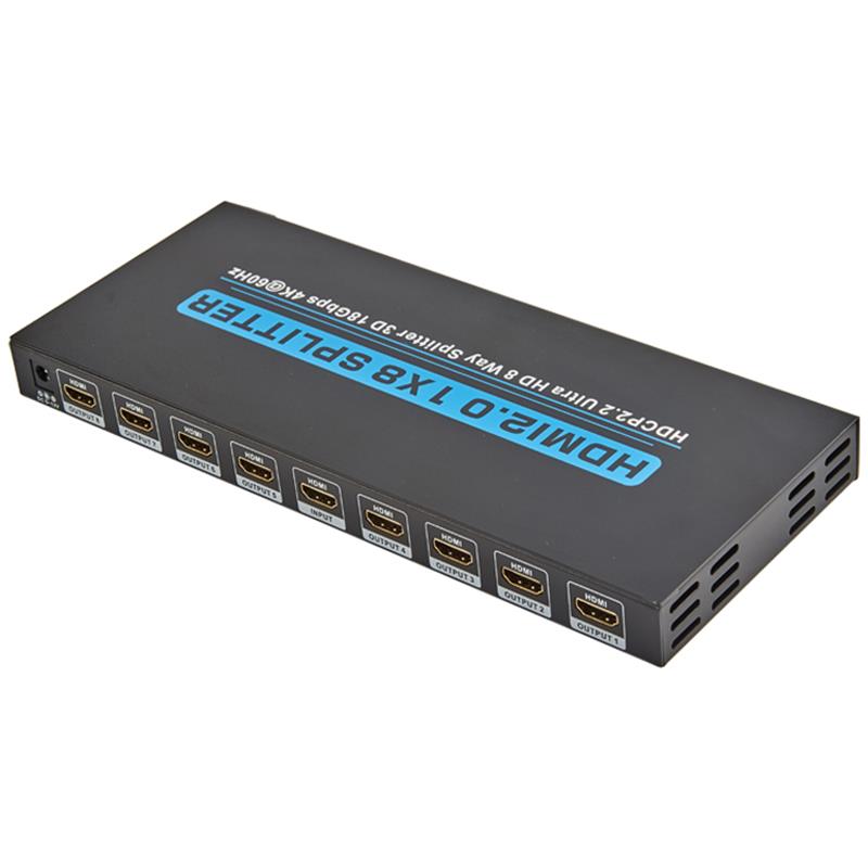 V2.0 HDMI 1x8 Splitter podporuje 3D Ultra HD 4Kx2K při 60 Hz HDCP2.2