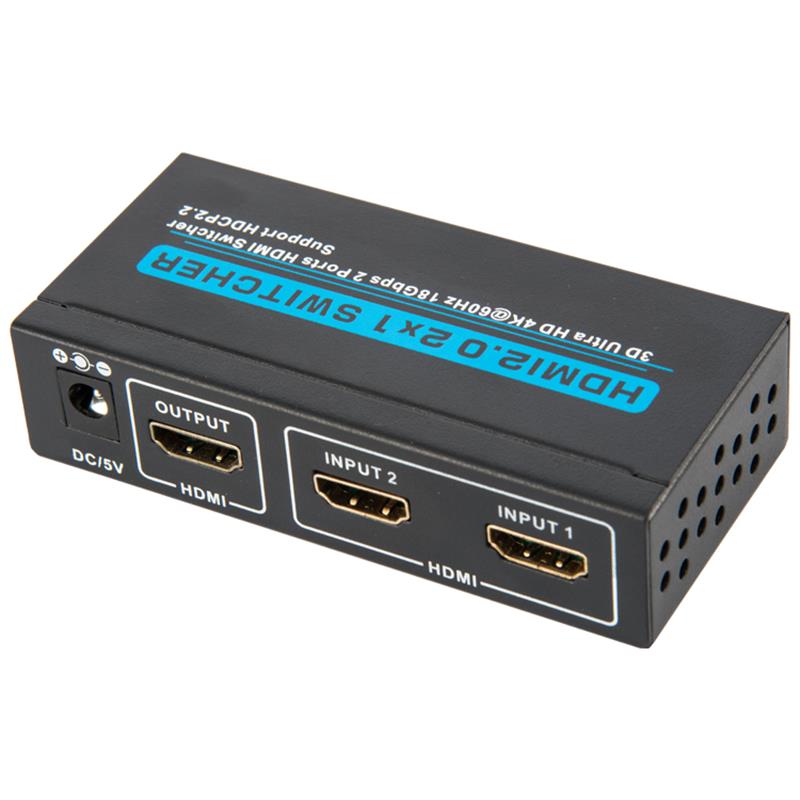 Přepínač V2.0 HDMI 2x1 podporuje 3D Ultra HD 4Kx2K při 60 Hz HDCP2.2