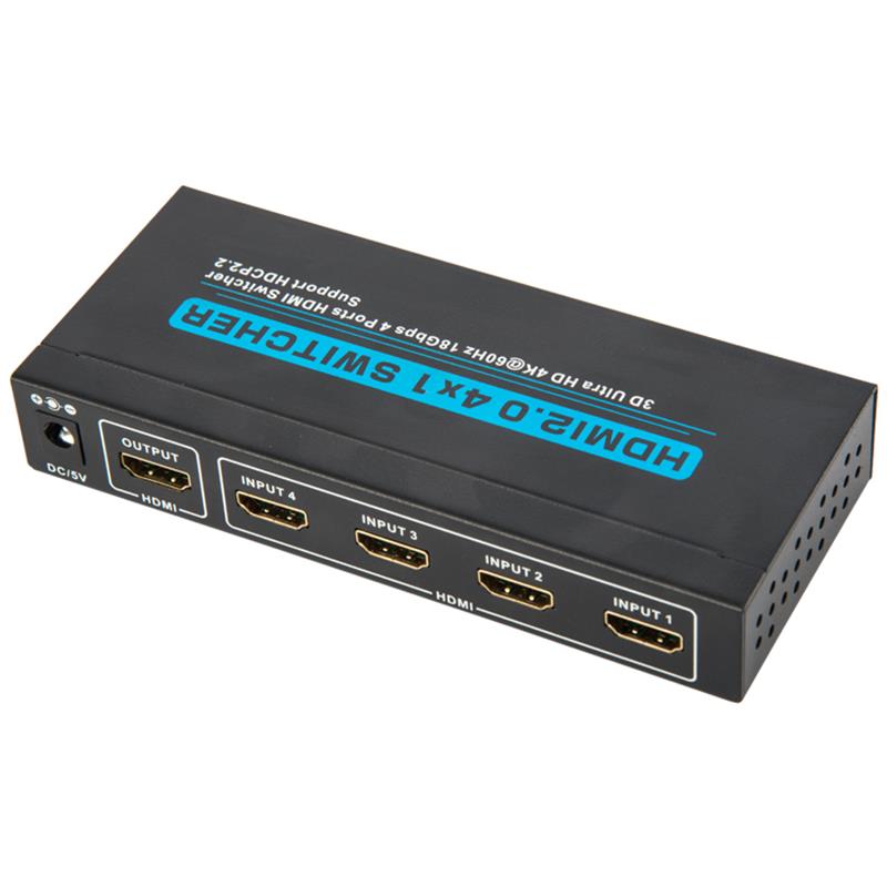 V2.0 HDMI 4x1 přepínač podporuje 3D Ultra HD 4Kx2K @ 60 Hz HDCP2.2