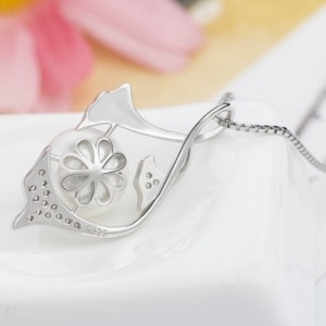 Náhrdelník s přívěskem mořská panna pro ženy 14 k zlato 925 mincovní stříbro