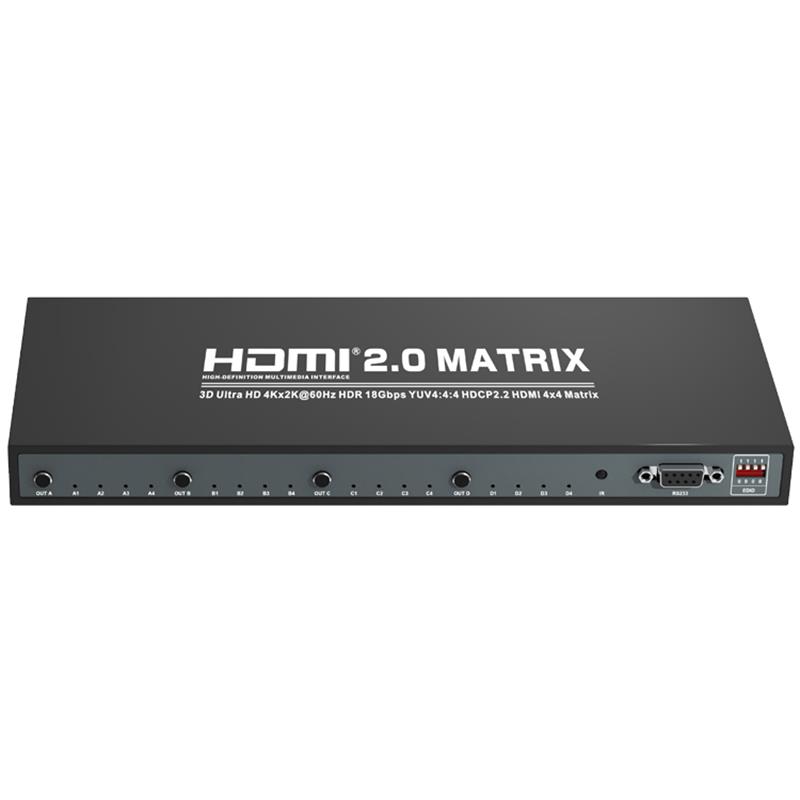 Podpora V2.0 HDMI 4x4 Matrix Ultra HD 4Kx2K při 60 Hz HDCP2.2 18 Gb / s