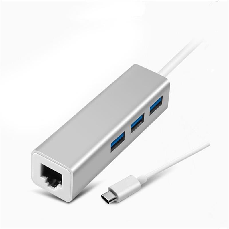 USB typ C na LAN (1000 M) + adaptér USB 3.0 x 3