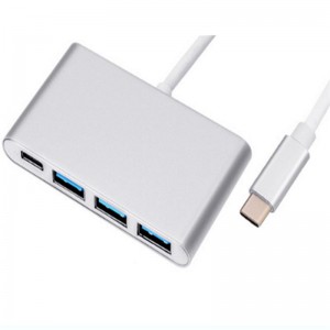 Adaptér USB 4 v 1 typu C na USB 3.0 x 3 + typ C