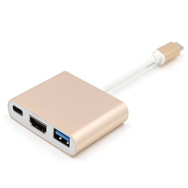 USB adaptér typu C na HDMI + USB 3.0 + adaptér typu C