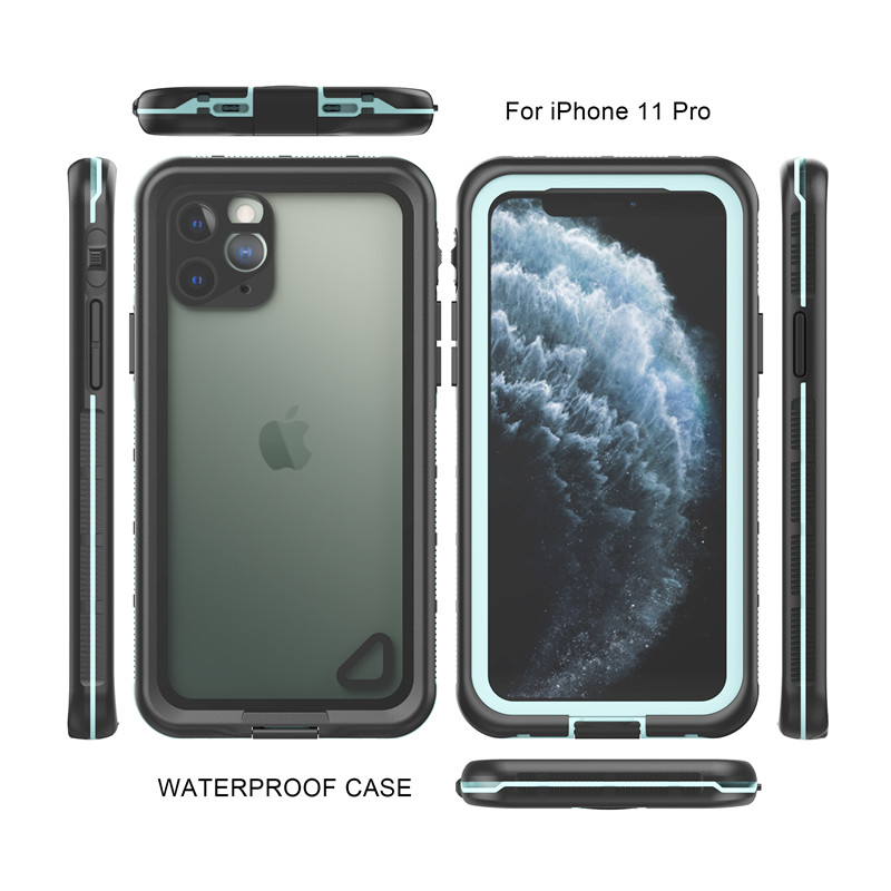 Vodotěsný nejlepší iphone 11 pro pouzdro vodotěsný iphone 11 pro vodotěsný iphone 11 pro (modrý) s průhledným zadním krytem