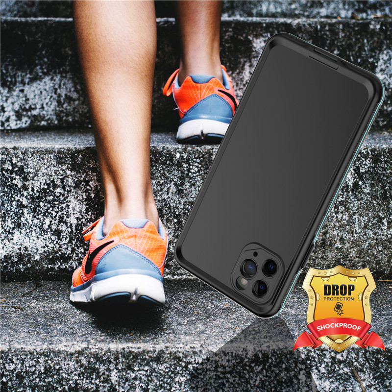 Iphone ochranné případy vodotěsné plastové pouzdro vodotěsné podvodní vodnaté pouzdro pro iphone 11 pro max (blue) s pevnou barvou zadní obálky