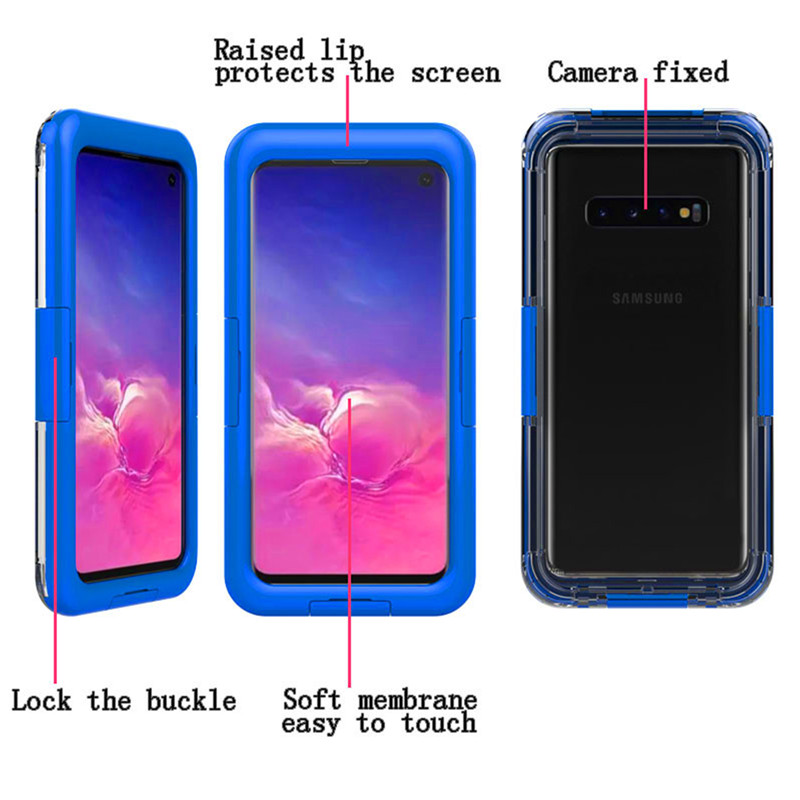 Podvodní ochrana telefonu nejlepší životu odolné pouzdro na telefon pro Samsung S10 (modrá)