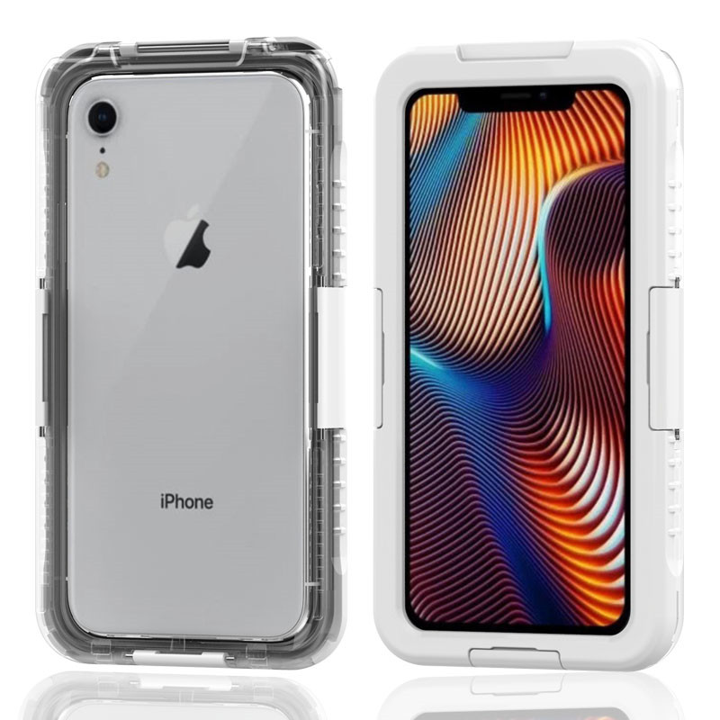 Nejlepší vodotěsný prášek odolný proti sněhu iphone XR případ (White)