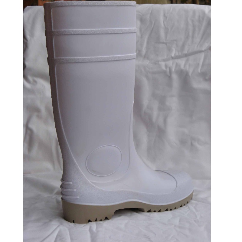 Bílé barvy bezpečnostní boty PVC pro potravinářský průmysl