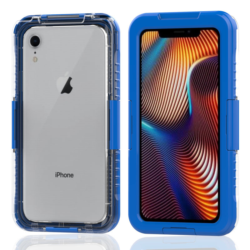 Vodotěsné balení pro iphone vodotěsný prach nejlepší vodotěsné pouzdro pro iphone XR (modrá)