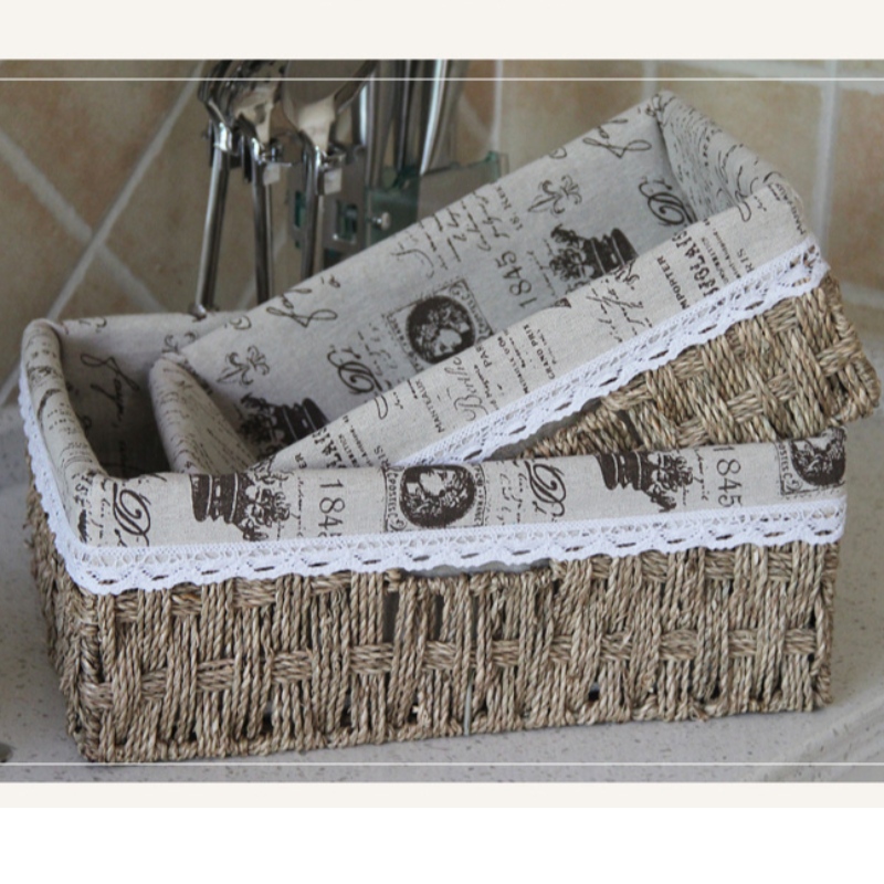 Seagrass Woven Strop Basket s lined