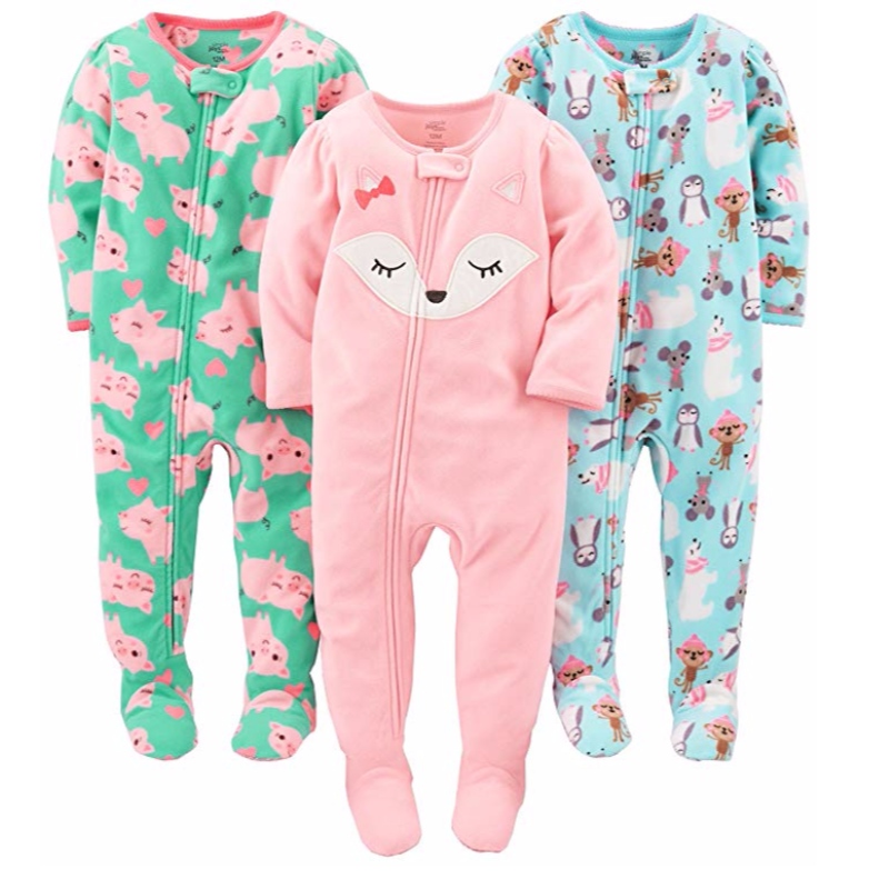Carter's Baby and Toddler's 3-Pack Loose Fit Fleece Footed Pyžamo Sleepwear