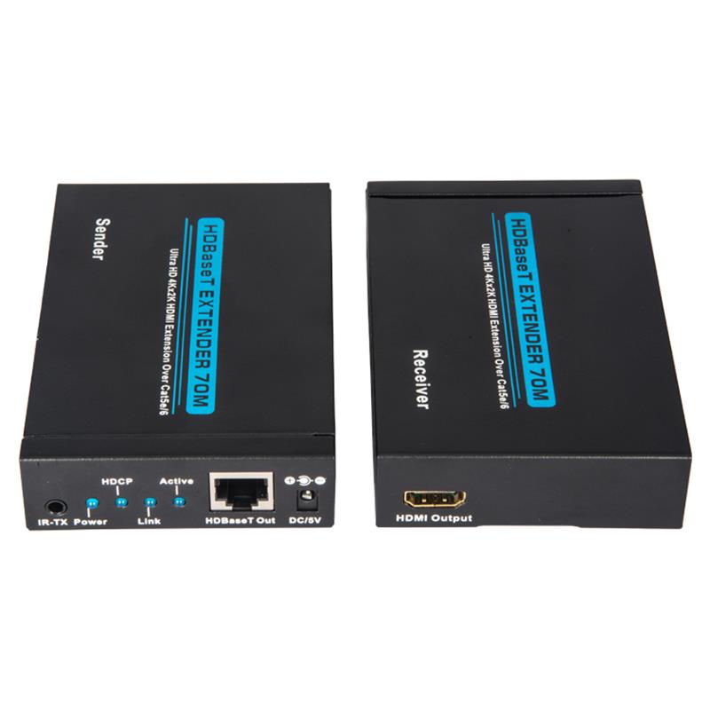 V1.4 4K HDBaset HDMI Extender 70m nad single cat5e/6 kabel 35m@4Kx2K/30Hz,70m@ 1080P/60Hz