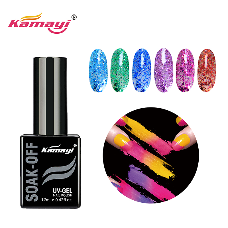 Kamayi vysoce kvalitní tovární cena nail art velkoobchod kamayi 400 barev namočte uv lak na nehty gely Sequins gel polish