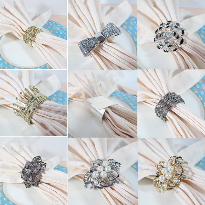 Hot prodávat elegantní a elegantní kovový ubrousek prsten