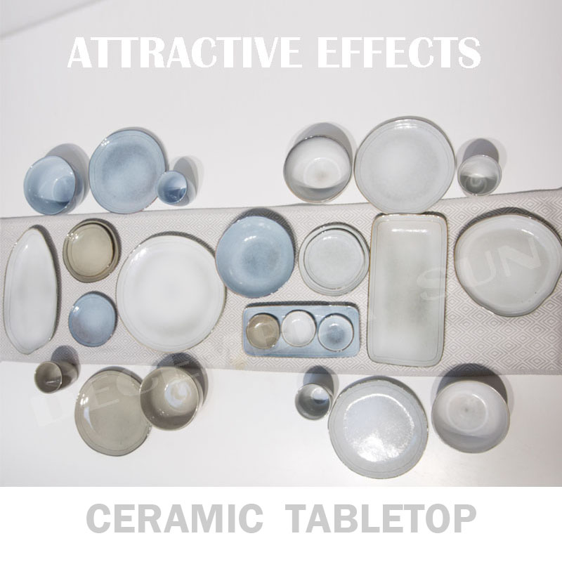 Velké odrůdy kamenné keramické stolní tabulky set