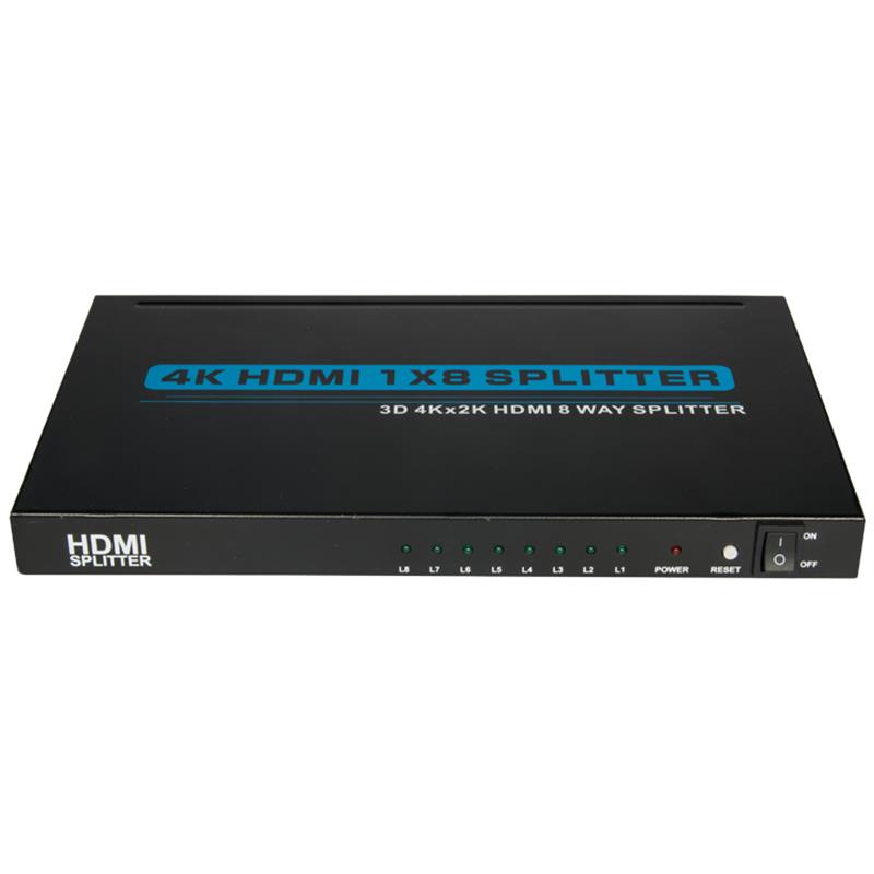 4K 8 porty HDMI 1x8 Splitter podporuje 3D Ultra HD 4Kx2K / 30 Hz