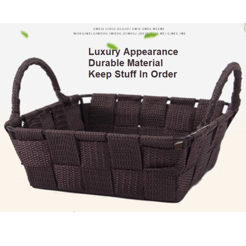 Ručně tkaný koš z polypropylenové tkaniny-