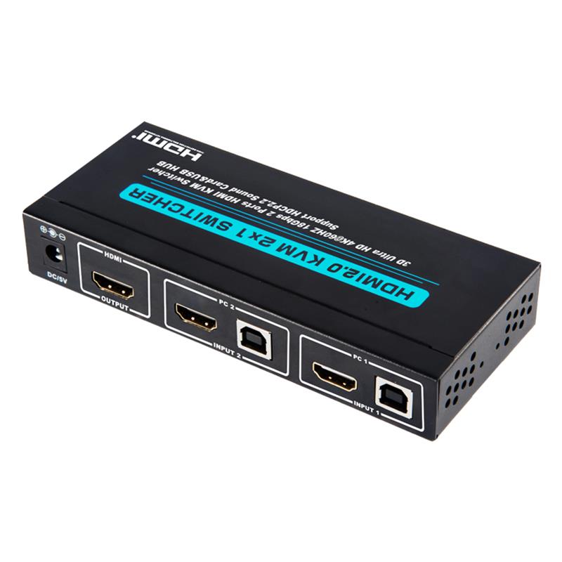 V2.0 HDMI KVM 2x1 Switcher Podpora 3D Ultra HD 4Kx2K / 60 Hz