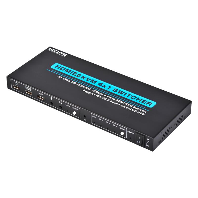 V2.0 HDMI KVM 4x1 Switcher podporuje 3D Ultra HD 4Kx2K / 60Hz