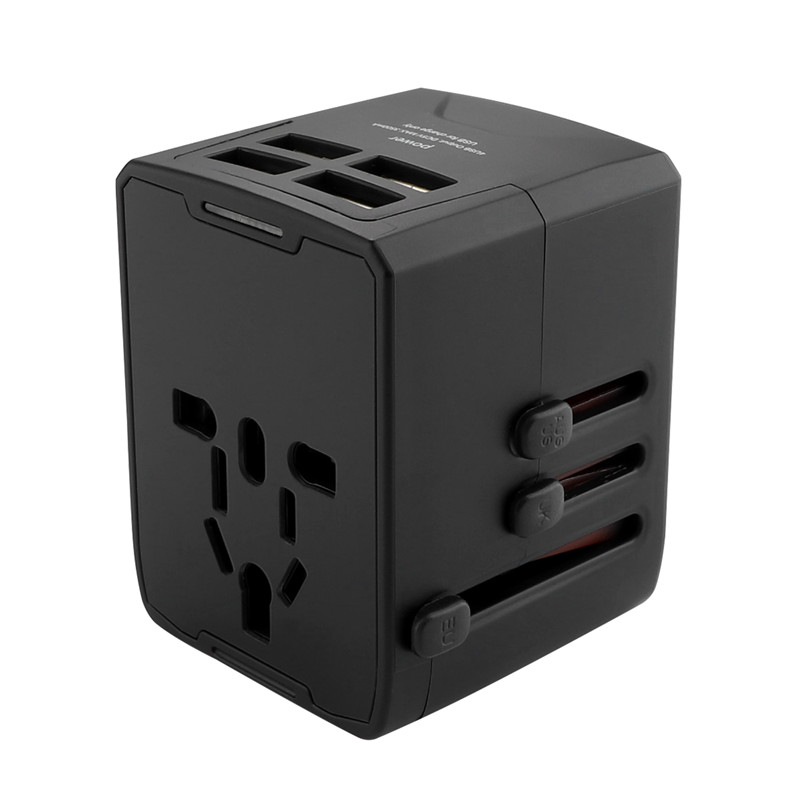 RRTRAVEL Power Plug Adaptér --International Travel --4 USB Ports for 150+ Země --220 Volt Adaptér --Travel Type C Type A Type G I f UK Europe Europe (4 USB Travel Adaptér)