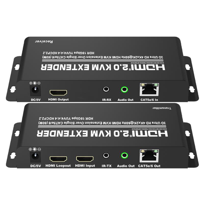 HDMI 2.0 KVM Extender 60m přes Single CAT5e / 6 Podpora Ultra HD 4Kx2K @ 60 Hz HDCP2.2